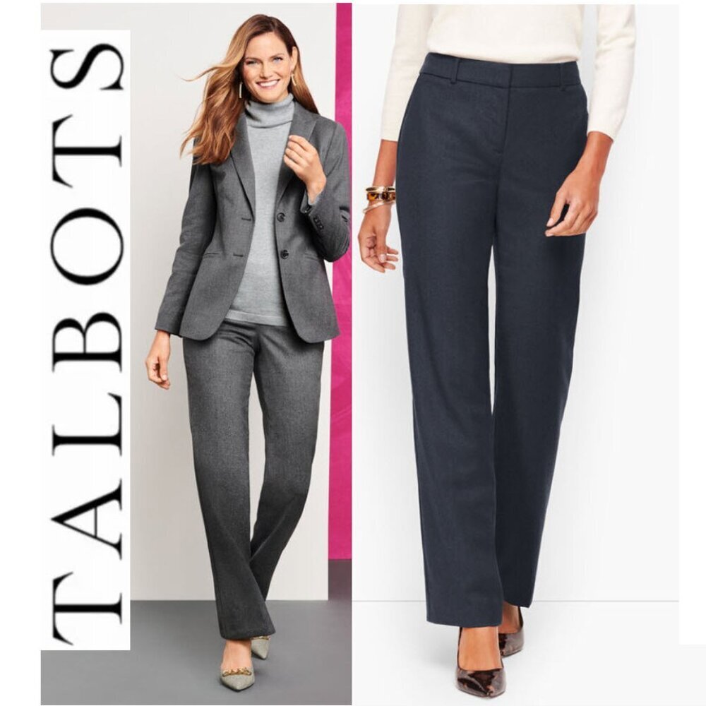 Talbots Wool Charcoal Dress Pants Trousers Size 6 Made in Italy
